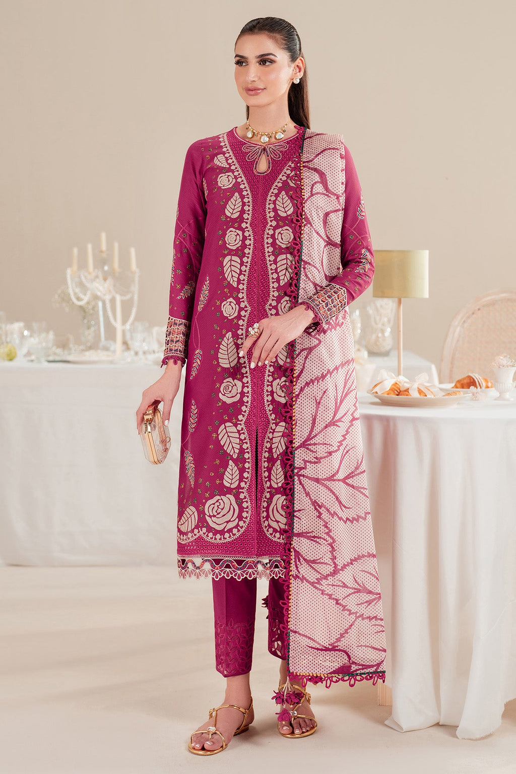EMBROIDERED DOBBY LAWN IL25-D05