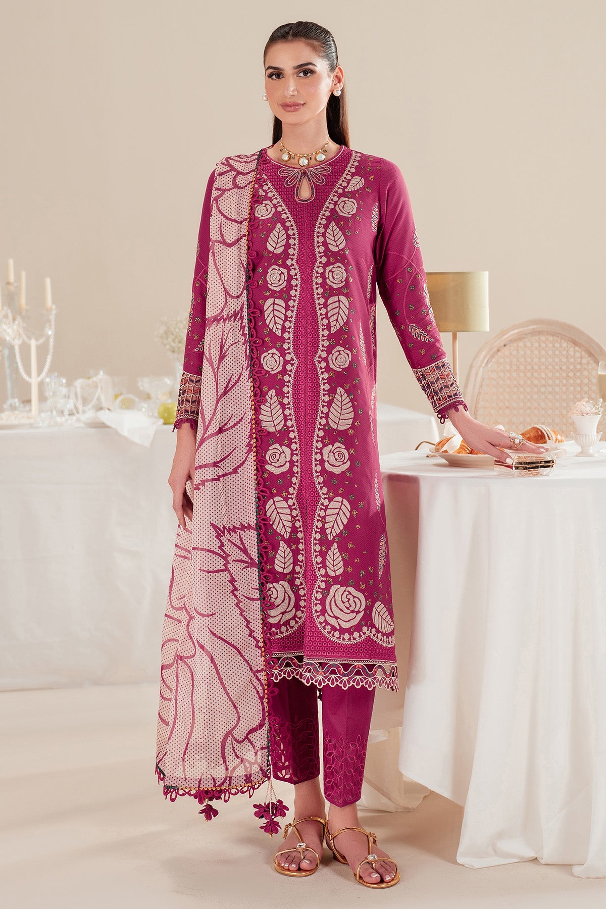 EMBROIDERED DOBBY LAWN IL25-D05
