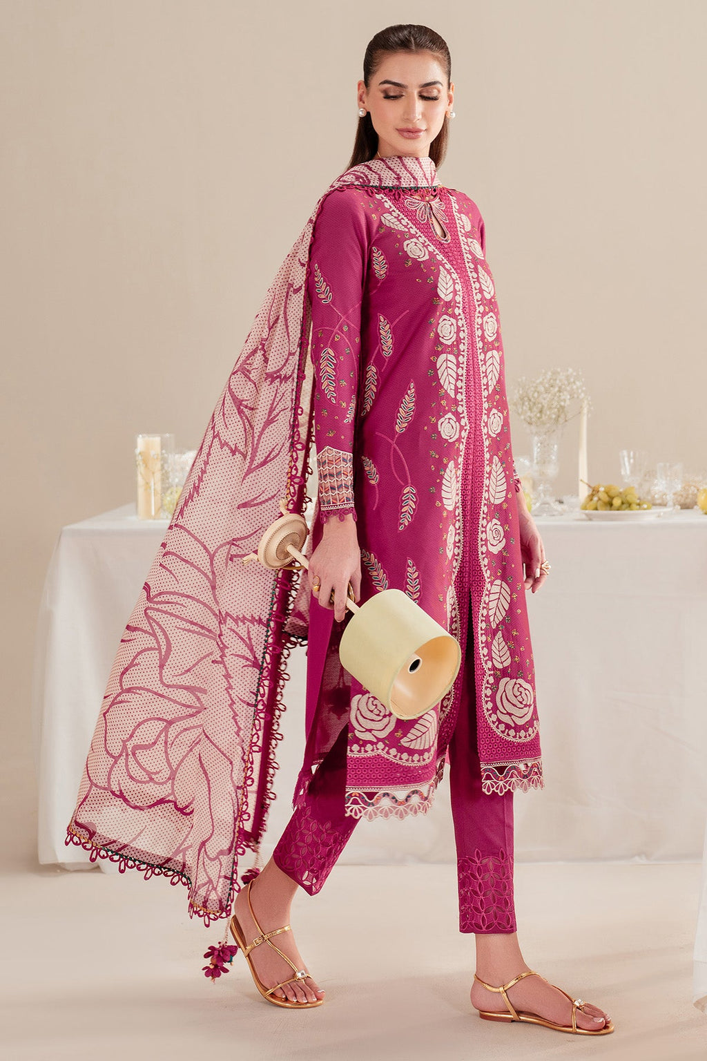 EMBROIDERED DOBBY LAWN IL25-D05