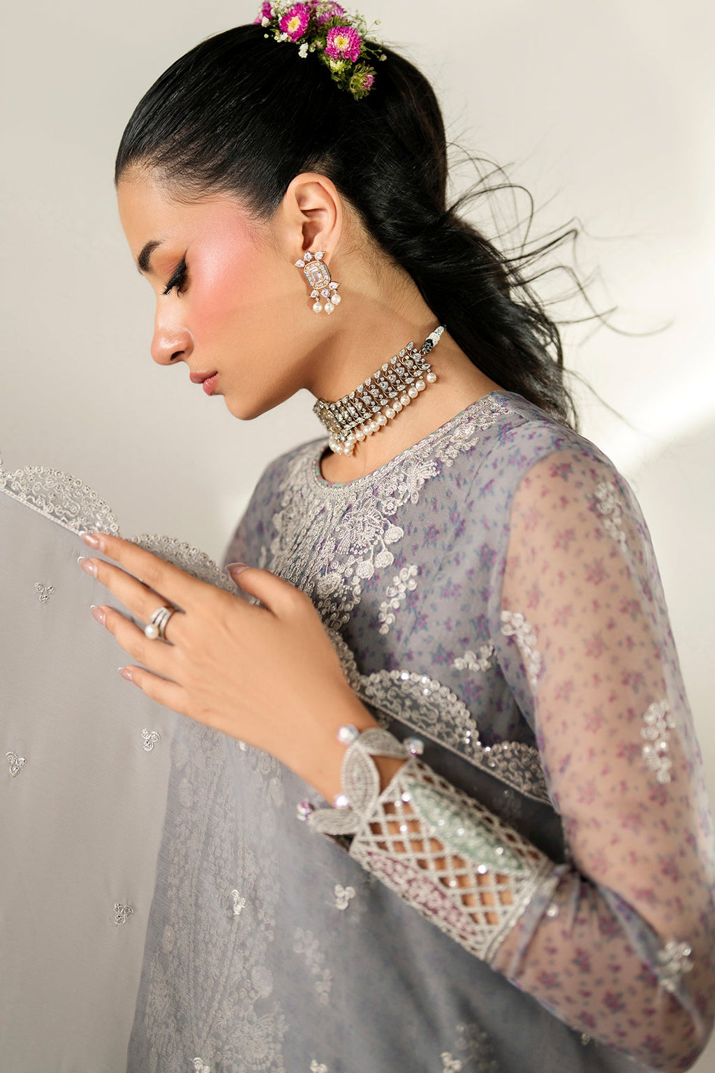 EMBROIDERED CHIFFON UC-3095
