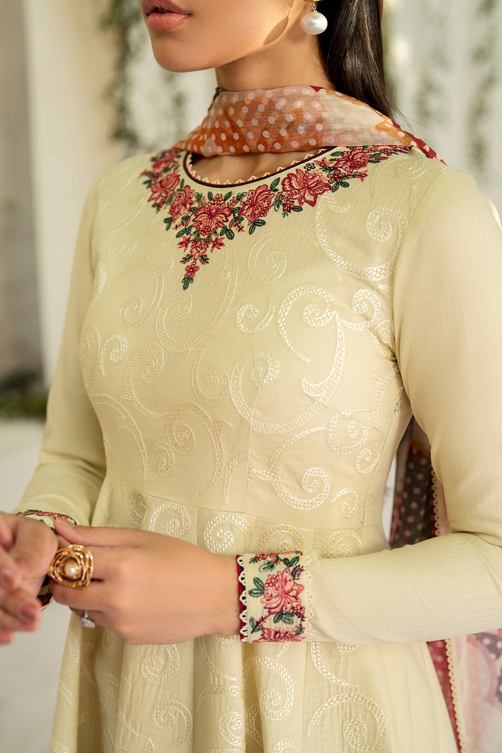 EMBROIDERED DOBBY LAWN RTW-1202