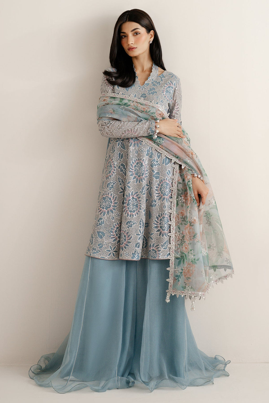 EMBROIDERED CHIFFON UC-3075