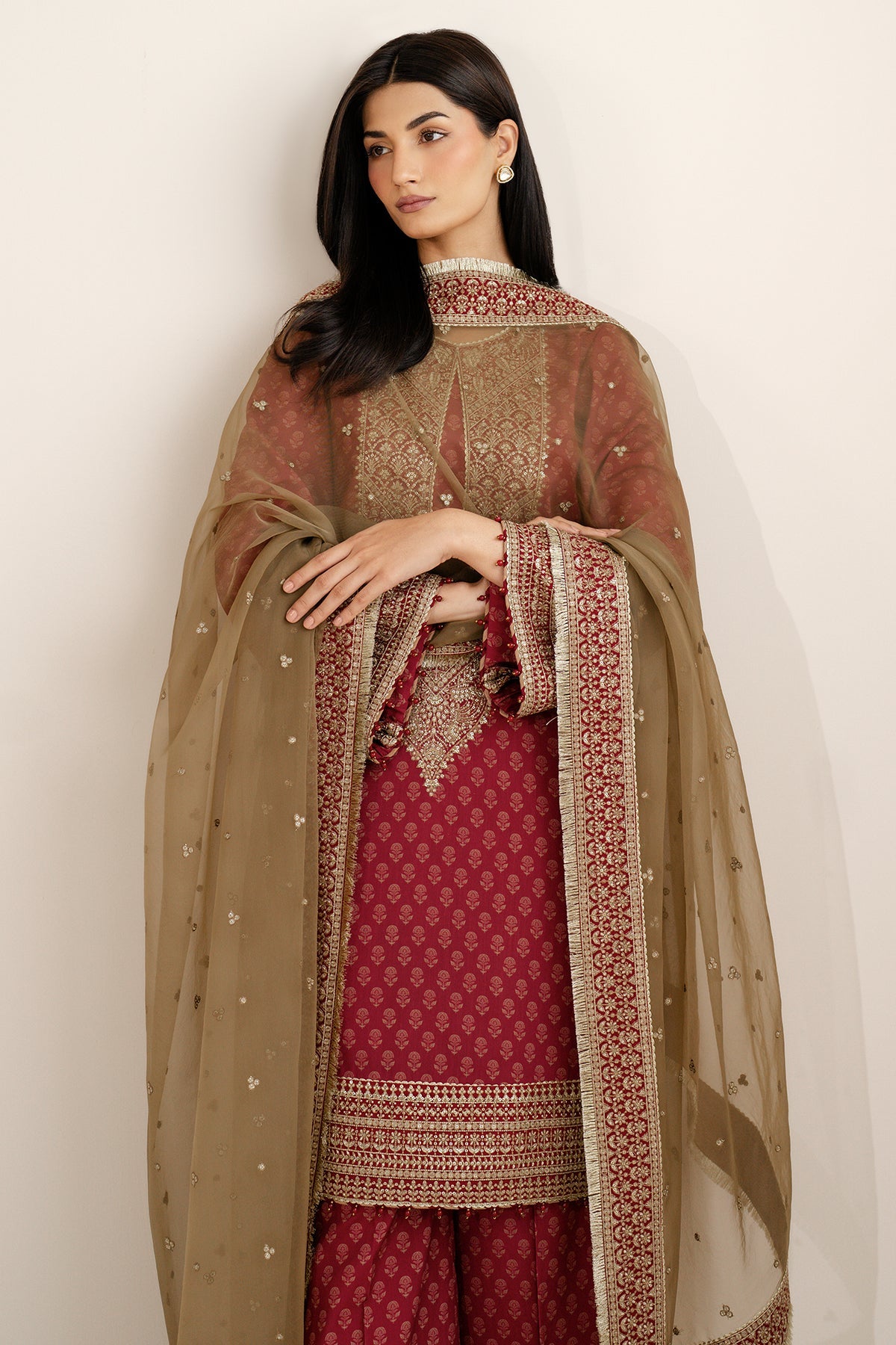 Embroidered Raw Silk UR-7057
