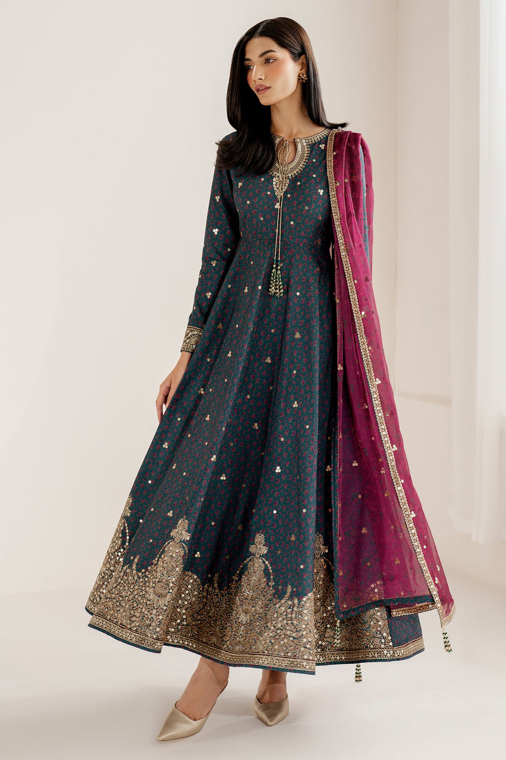 Embroidered Raw Silk UR-7058