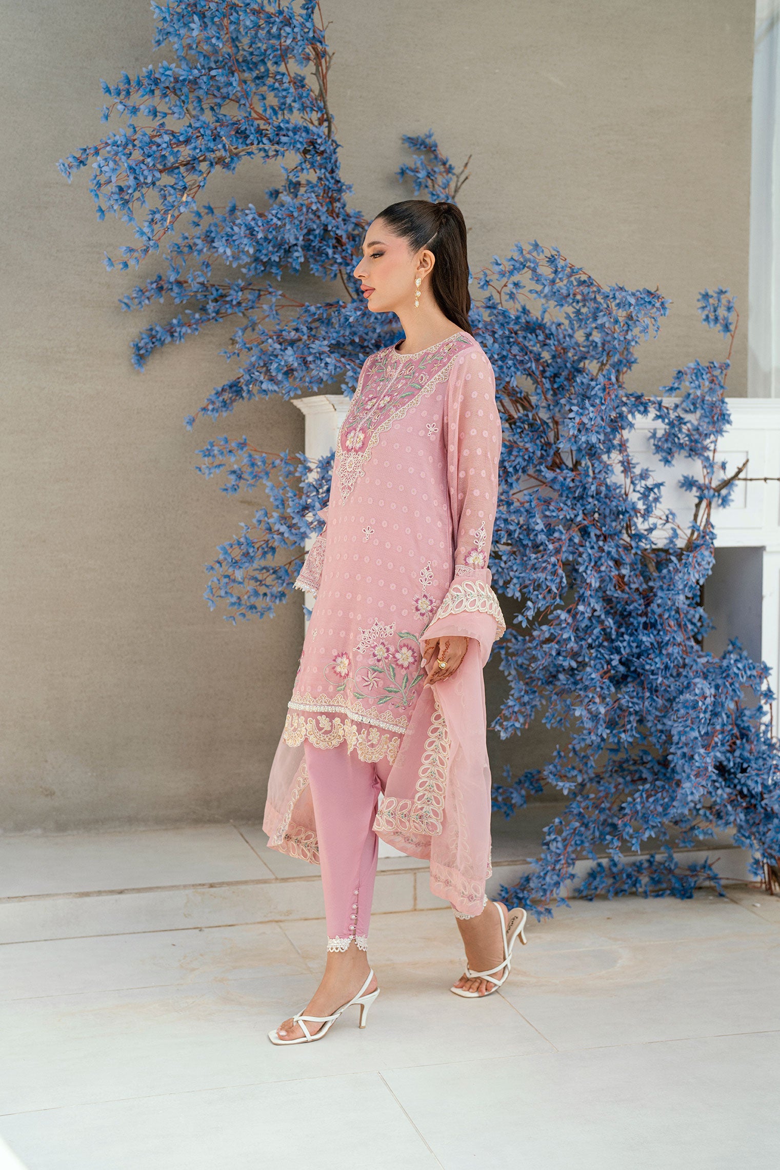 SS25DD-2702  PINK DUPATTA