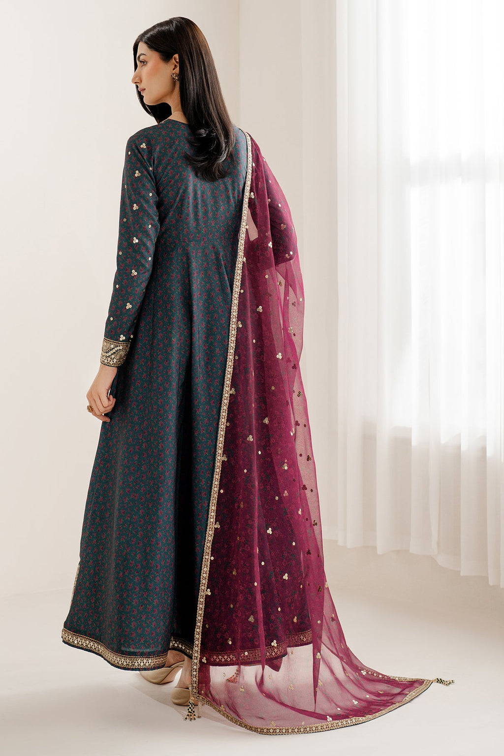 Embroidered Raw Silk UR-7058