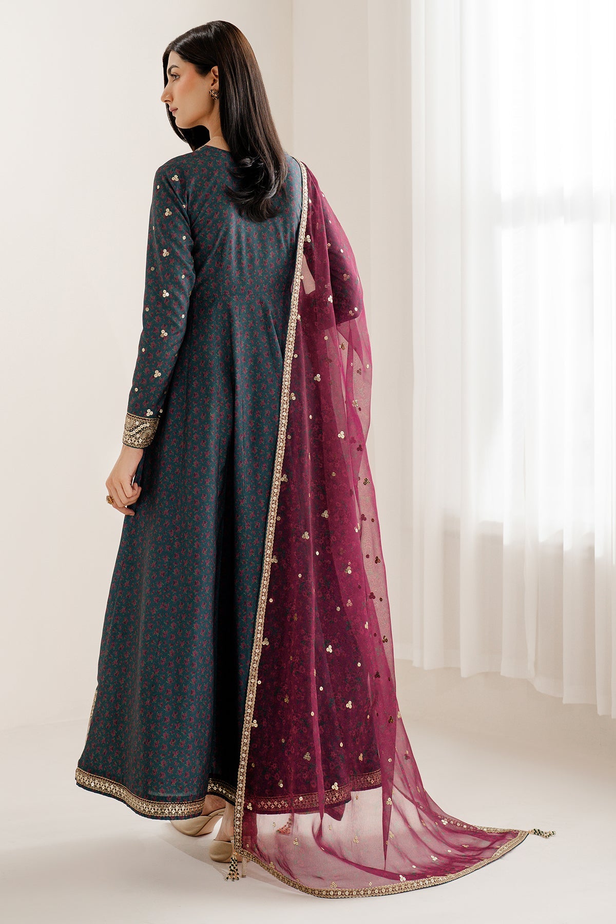Embroidered Raw Silk UR-7058