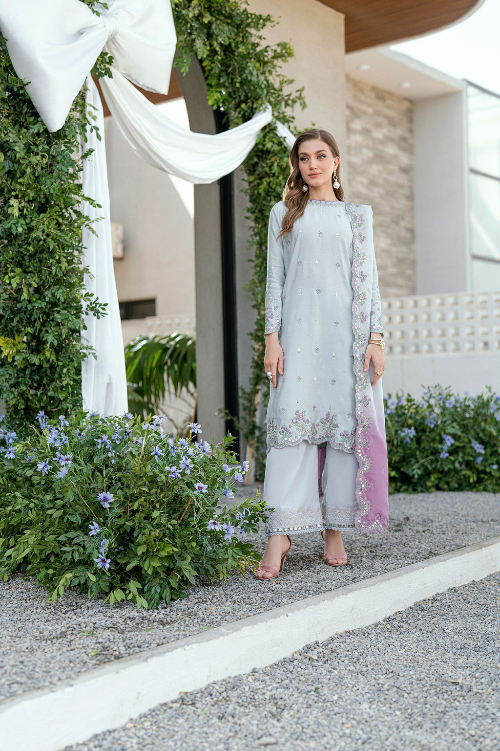 SS25DD-2703  GREY DUPATTA