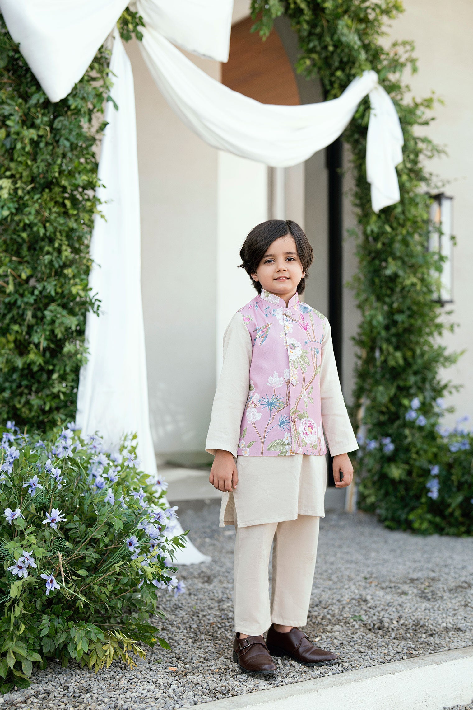 SS25DK-0185 - CREAM - KURTA ,PAJAMA & WAIST COAT - 3PCS