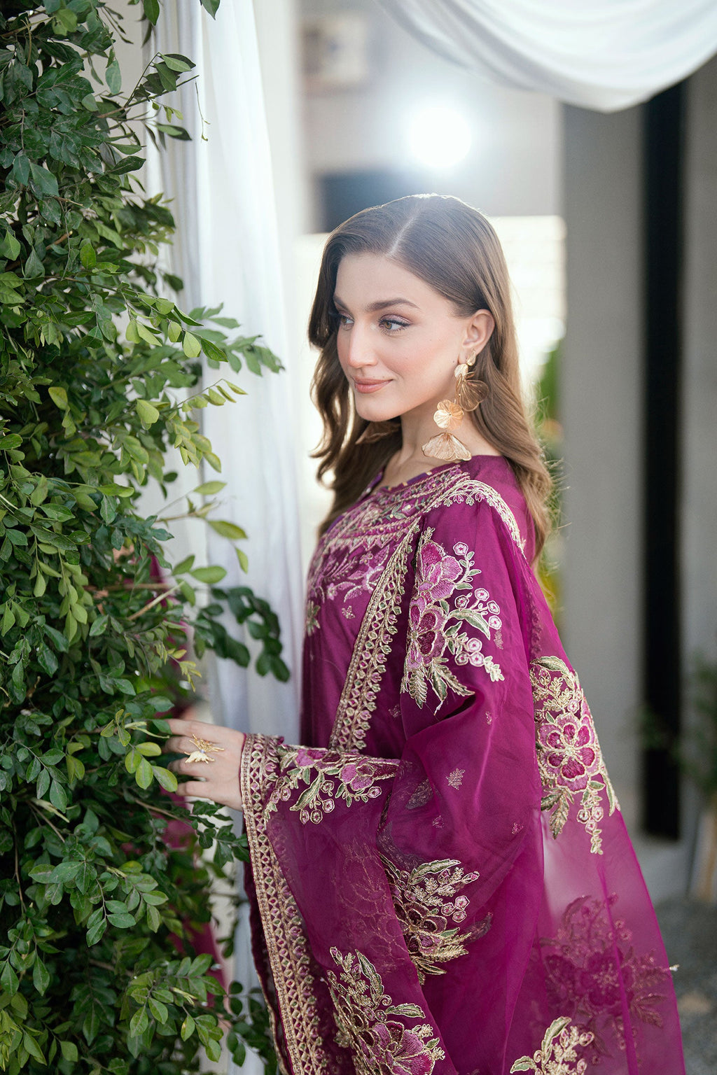 SS25DD-2701  DARK PINK DUPATTA