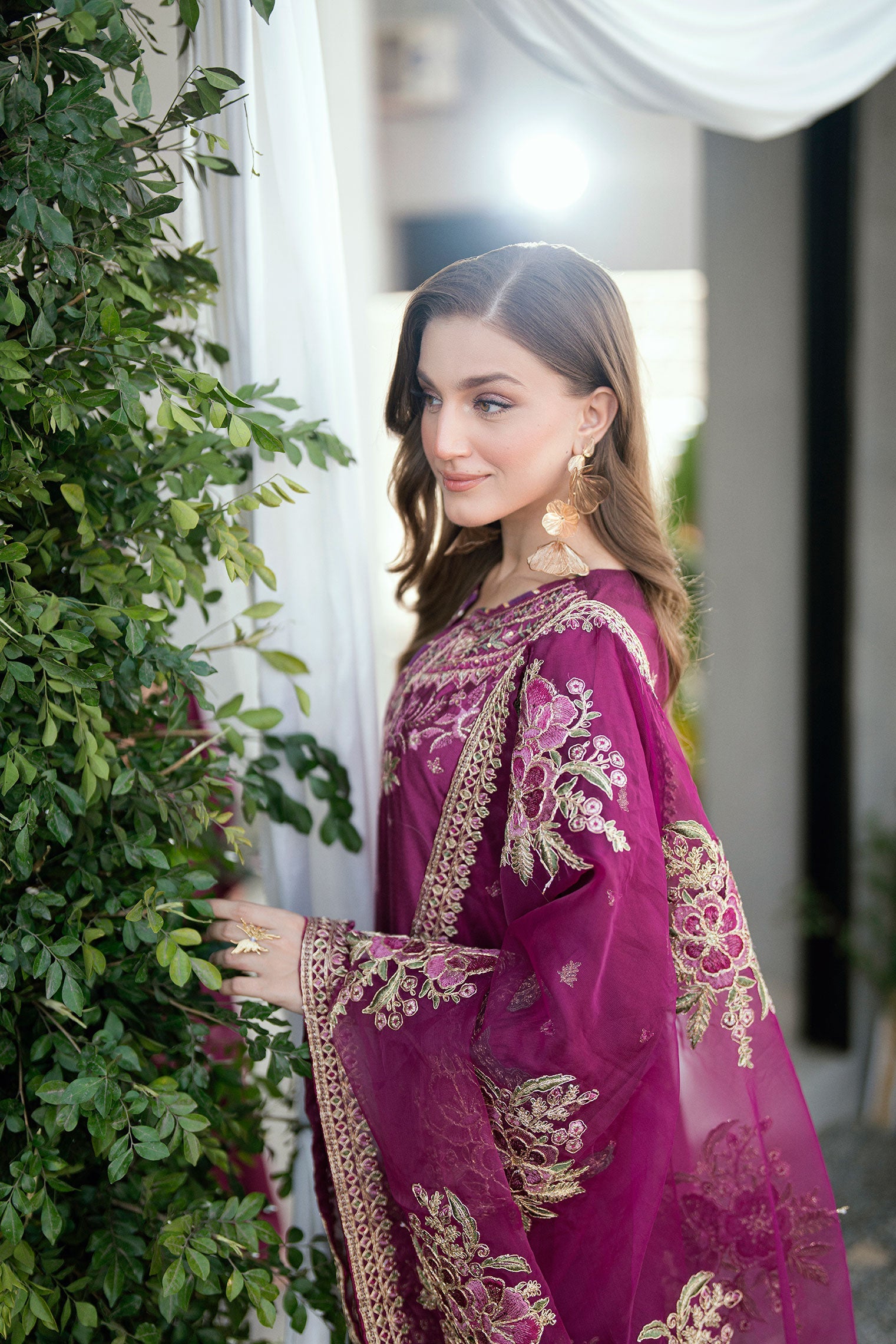 SS25DD-2701  DARK PINK DUPATTA