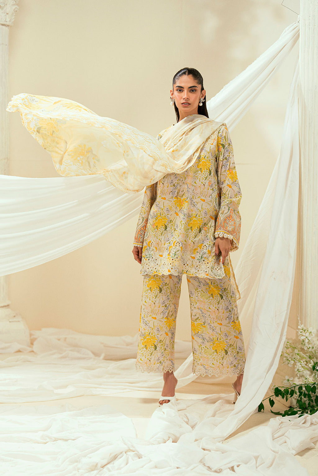 SS25DD-2548  YELLOW DUPATTA