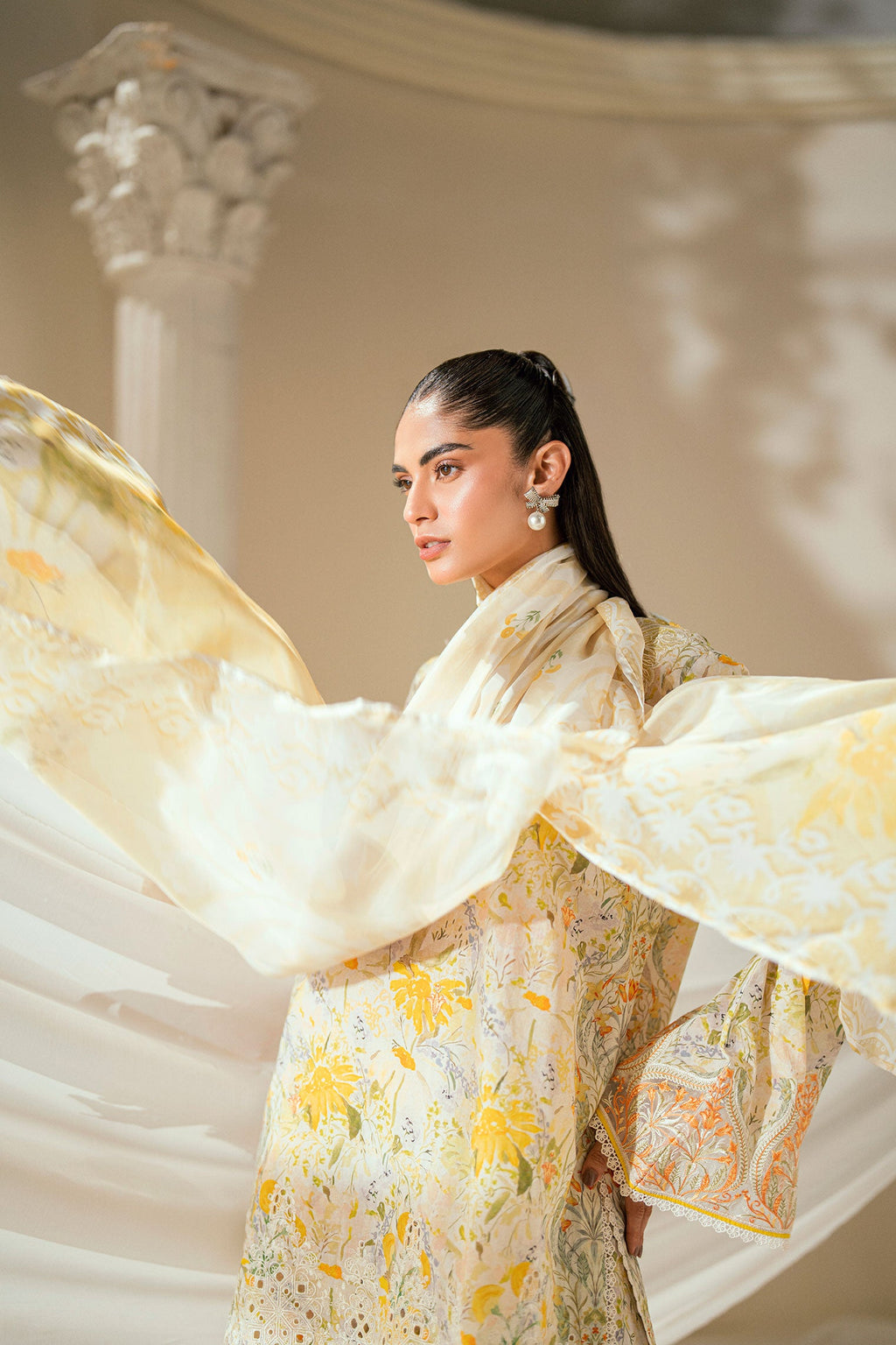 SS25DD-2548  YELLOW DUPATTA
