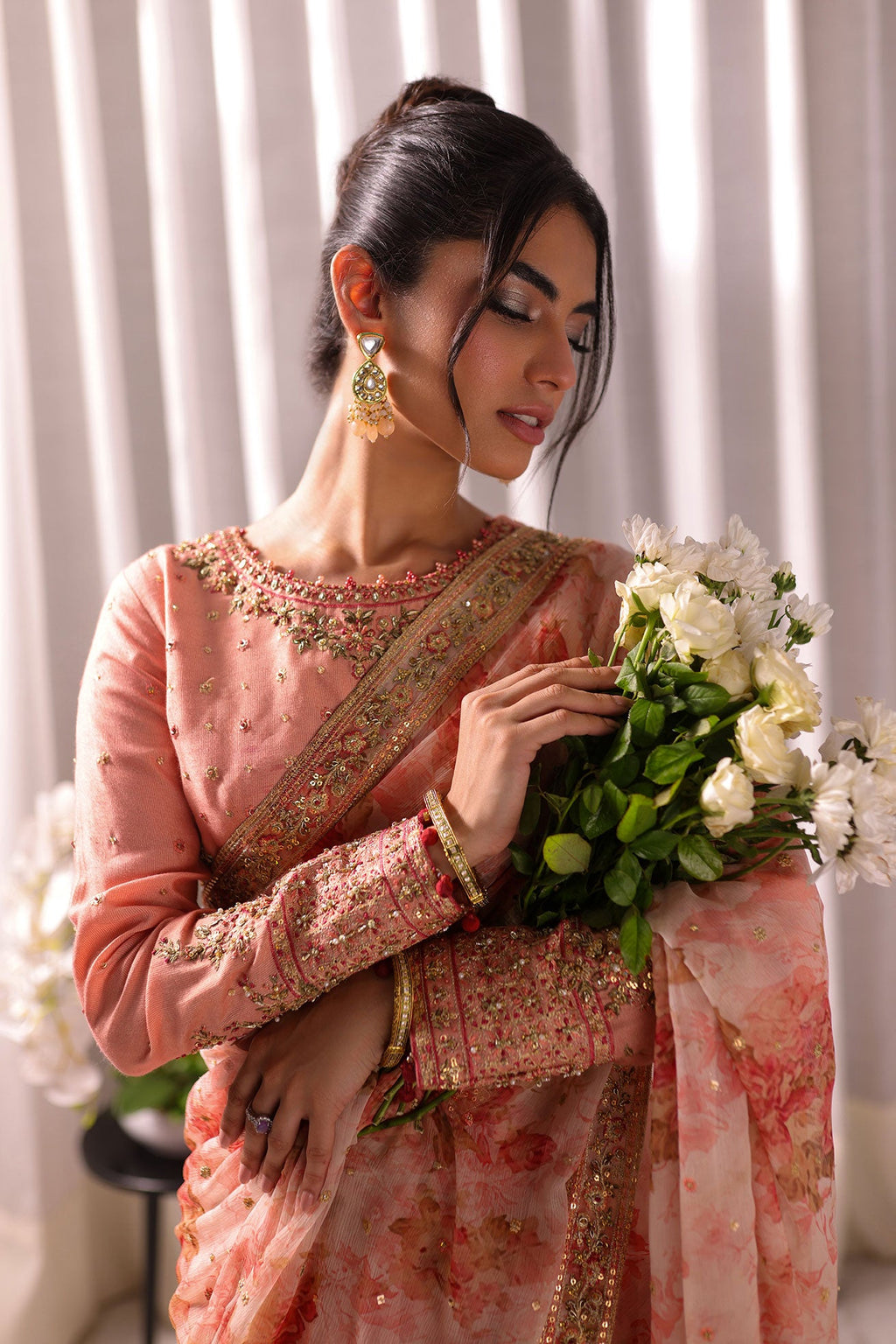 Koel:  SS24HF-3015 PEACH SAREE
