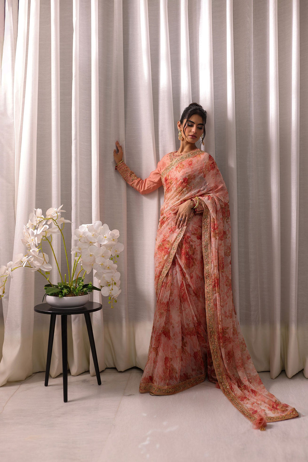 Koel:  SS24HF-3015 PEACH SAREE
