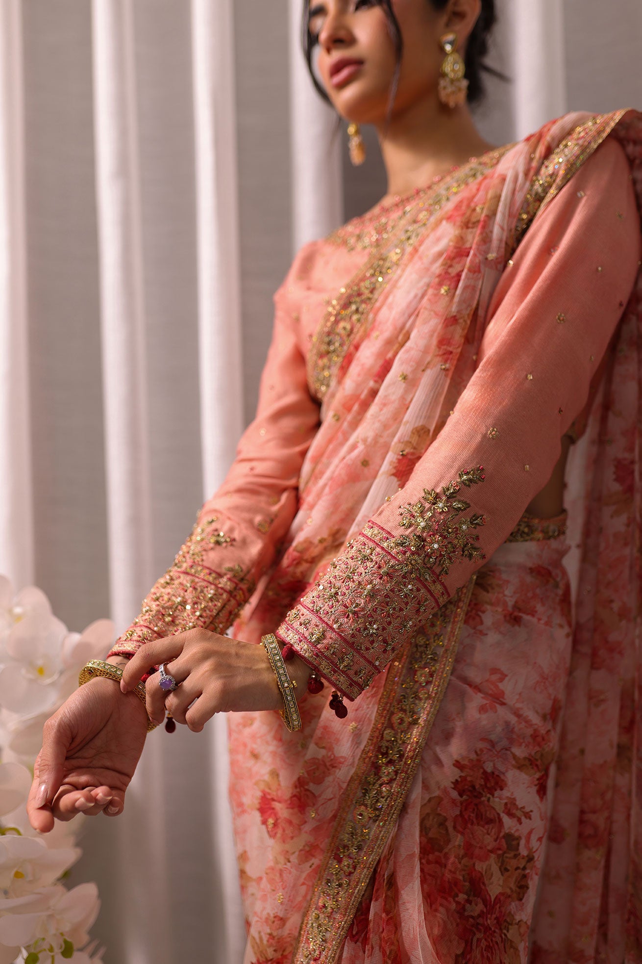 Koel:  SS24HF-3015 PEACH SAREE