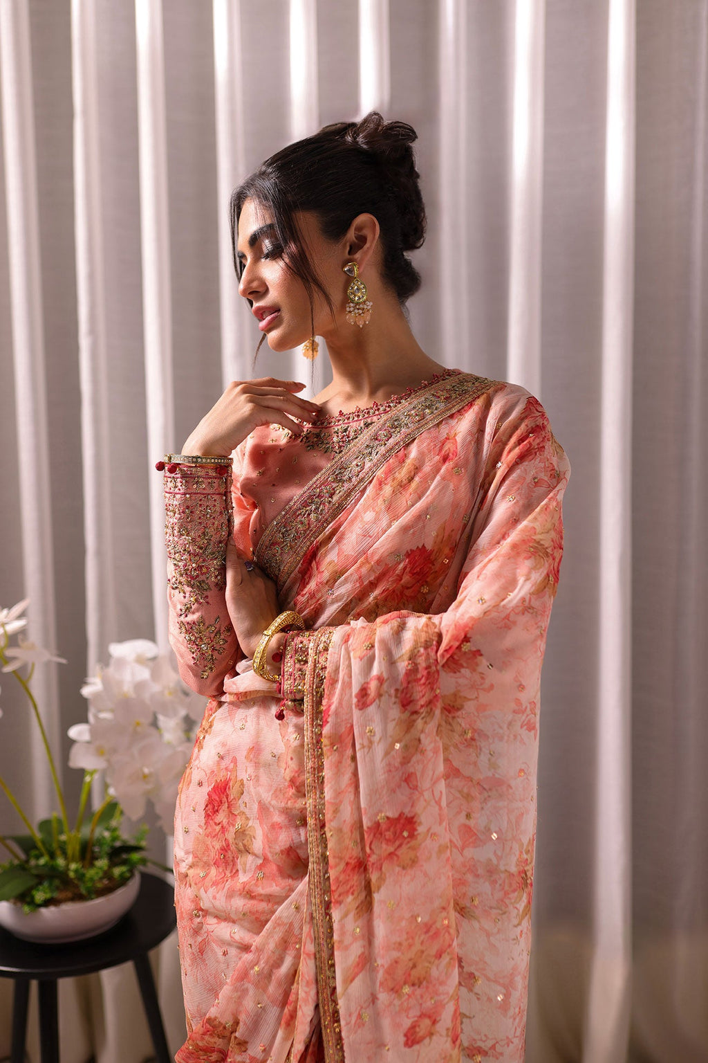 Koel:  SS24HF-3015 PEACH SAREE