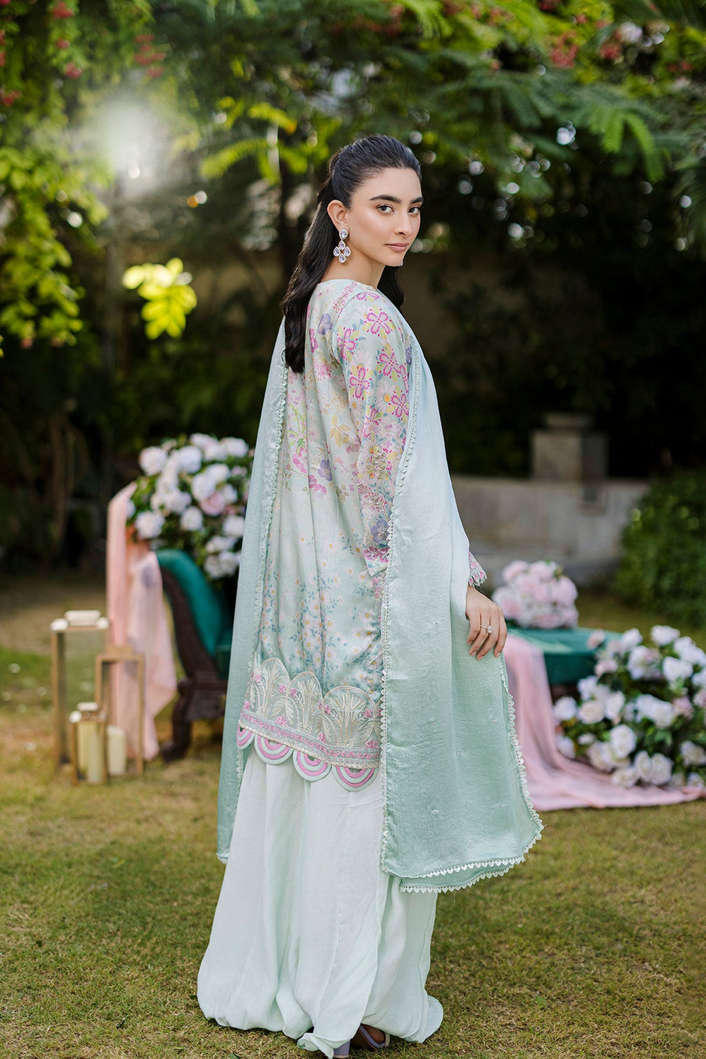 FW25DD-2871  GREEN TIE DYE DUPATTA