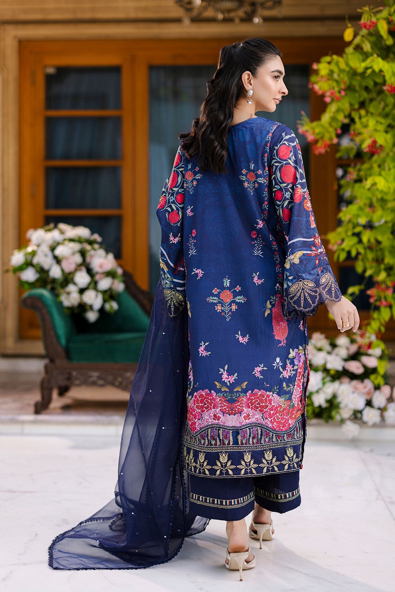 FW25DD-2875  NAVY BLUE DYED DUPATTA