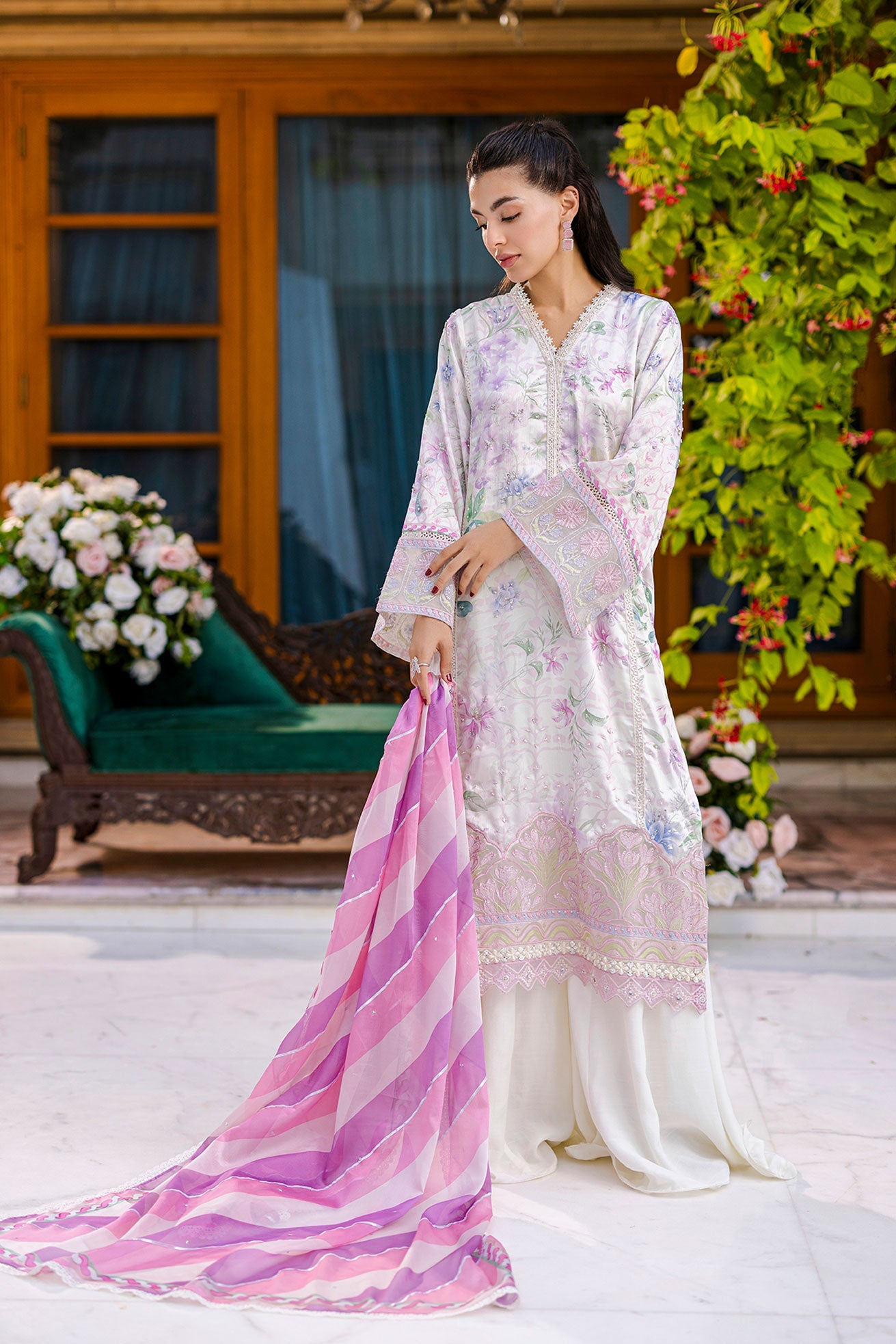 FW25DD-2868  PINK PRINTED DUPATTA