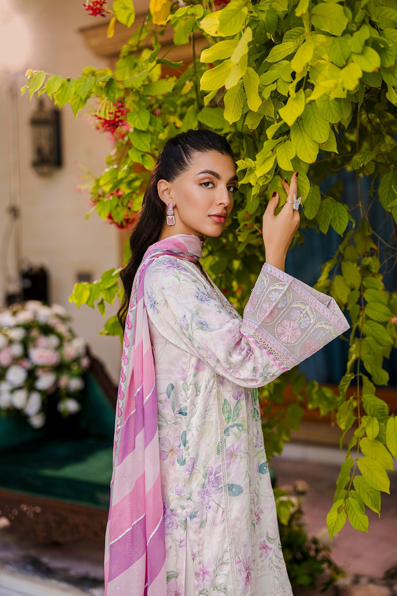 FW25DD-2868  PINK PRINTED DUPATTA