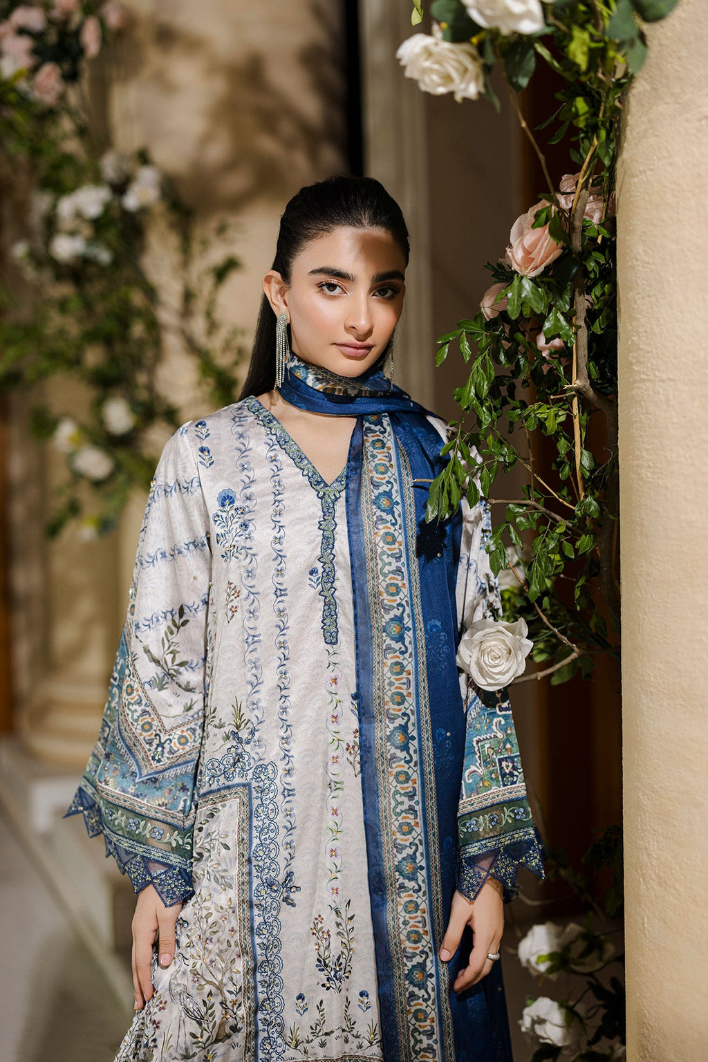FW25DD-2872  BLUE PRINTED DUPATTA