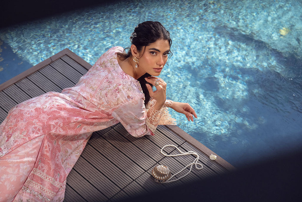 SS24DA-2515 LIGHT PINK 2PCS HAND EMBELLISHED  SHIRT WITH TROUSER