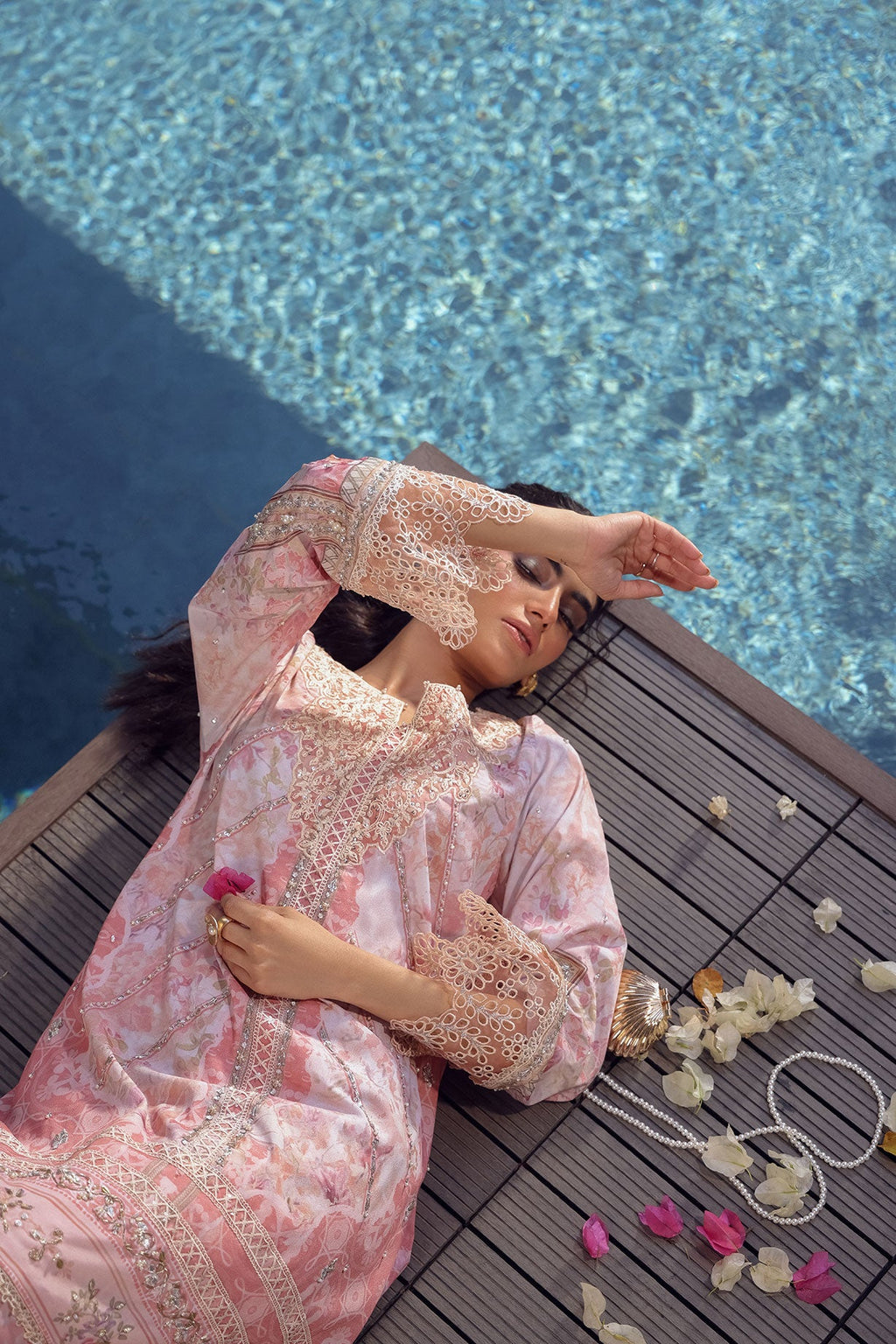SS24DA-2515 LIGHT PINK 2PCS HAND EMBELLISHED  SHIRT WITH TROUSER