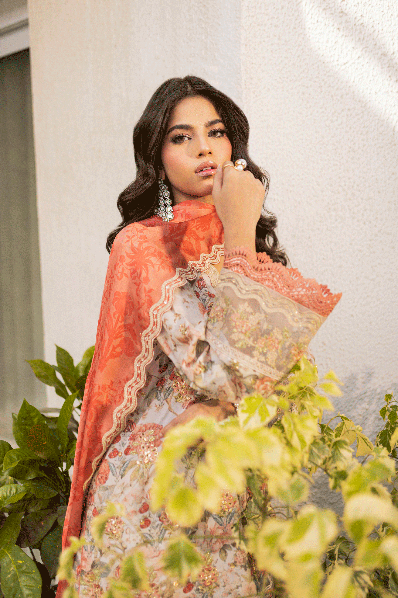 Silk Tunic - 2PCS HAND EMBELLISHED  SHIRT WITH TROUSER-SS24DA-2662 BEIGE