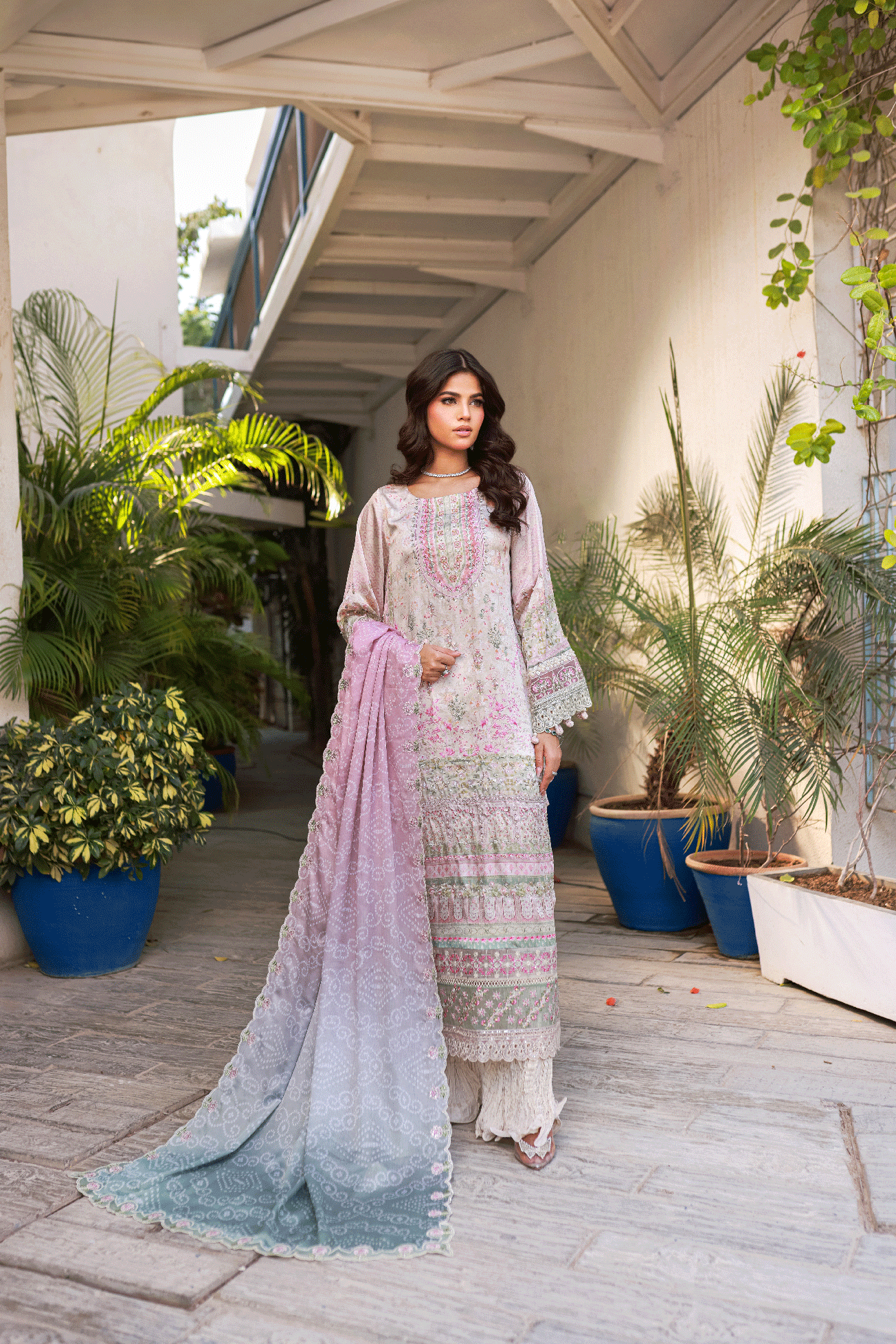 SS24DD-2666 MULTI TIE DYE DUPATTA