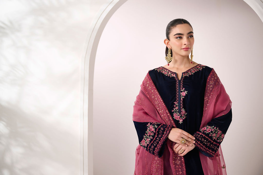 FW24DD-2614  DARK PINK DUPATTA