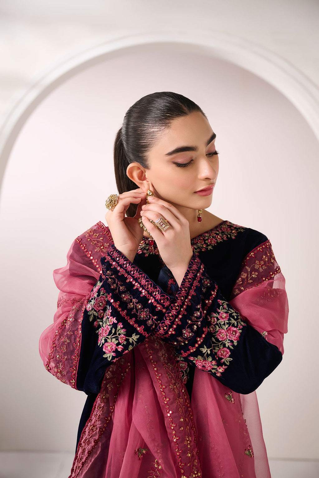 FW24DD-2614  DARK PINK DUPATTA