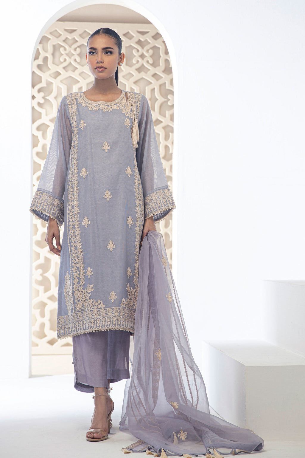 DD-0963 L-PURPLE DUPATTA