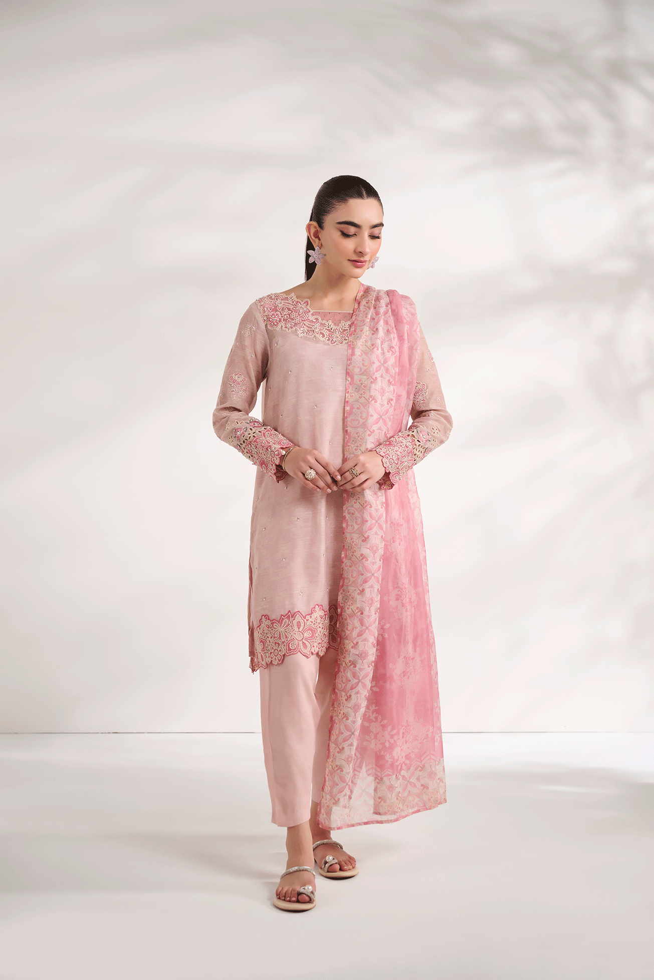 SS24DD-2591  PINK DUPATTA