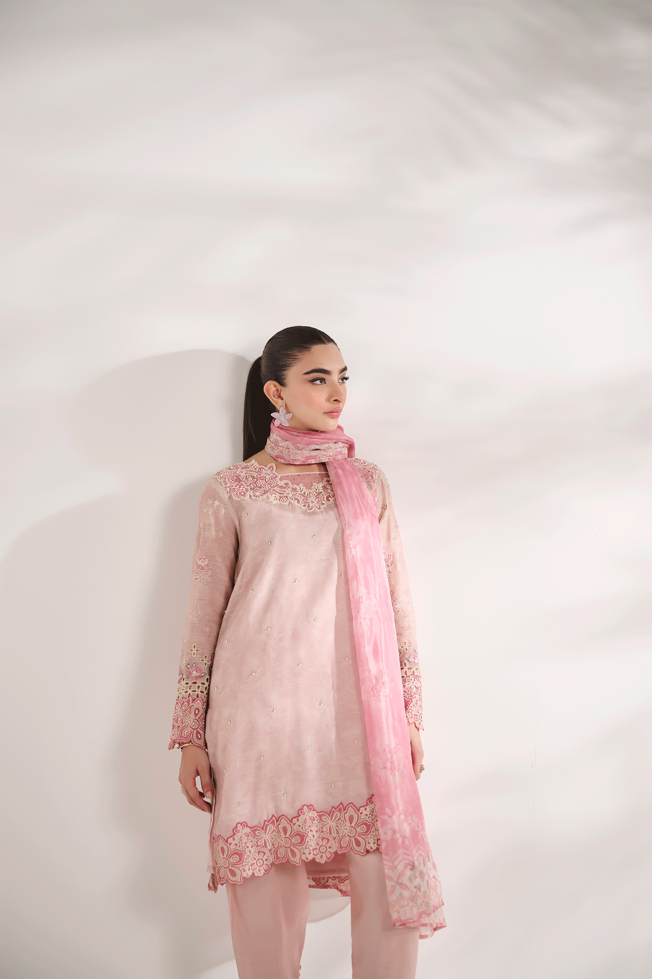 SS24DD-2591  PINK DUPATTA