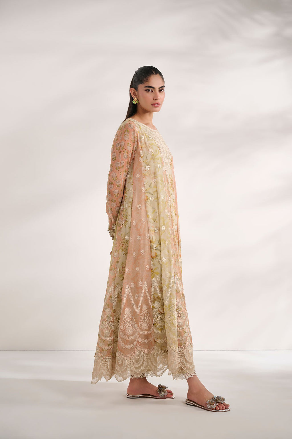 SS24DA-2468   MULTI  2PCS  EMBROIDERED KURTA WITH TROUSER
