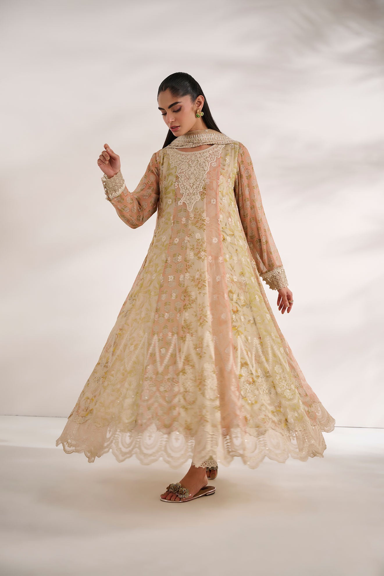 SS24DA-2468   MULTI  2PCS  EMBROIDERED KURTA WITH TROUSER