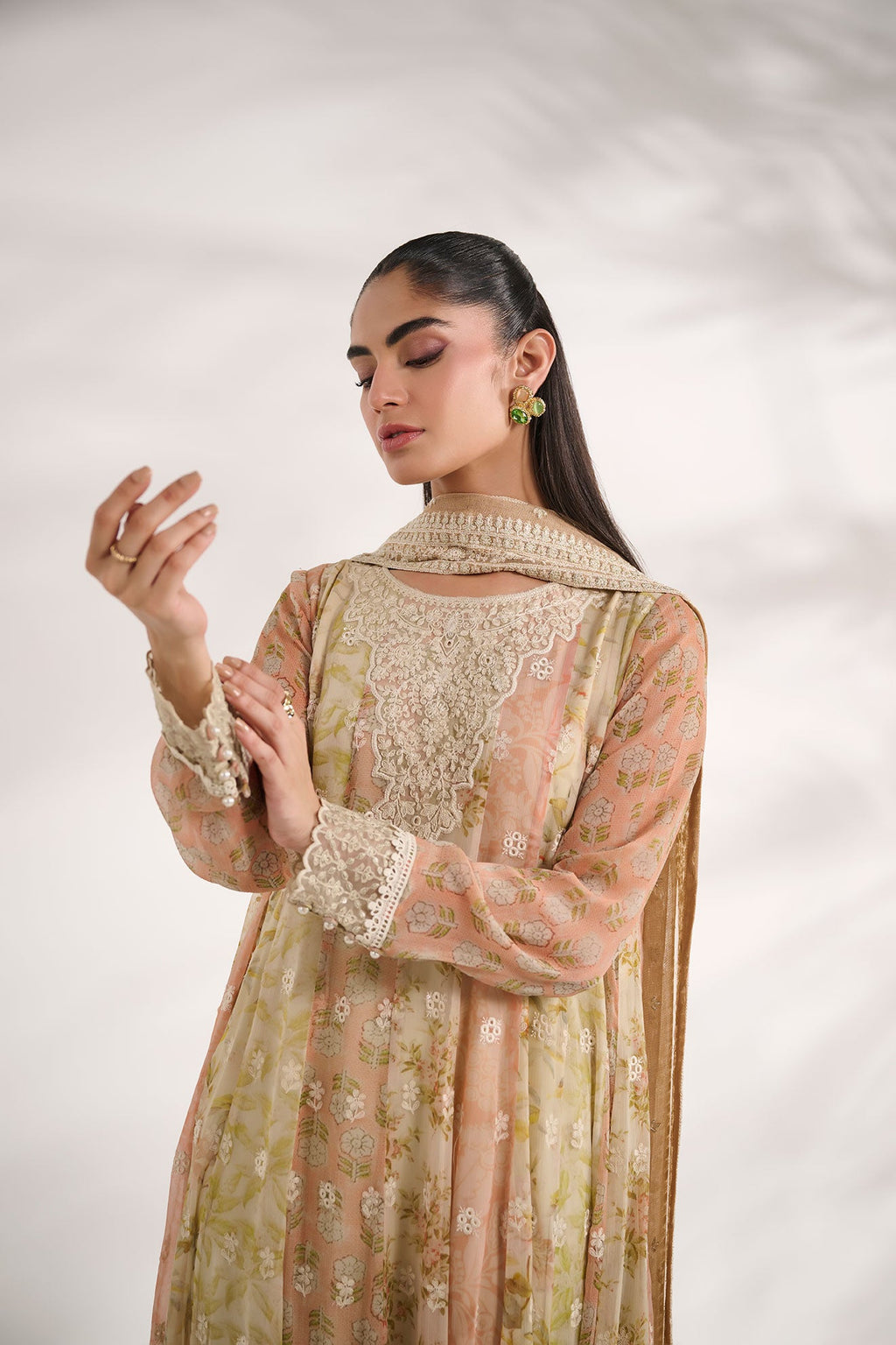 SS24DA-2468   MULTI  2PCS  EMBROIDERED KURTA WITH TROUSER