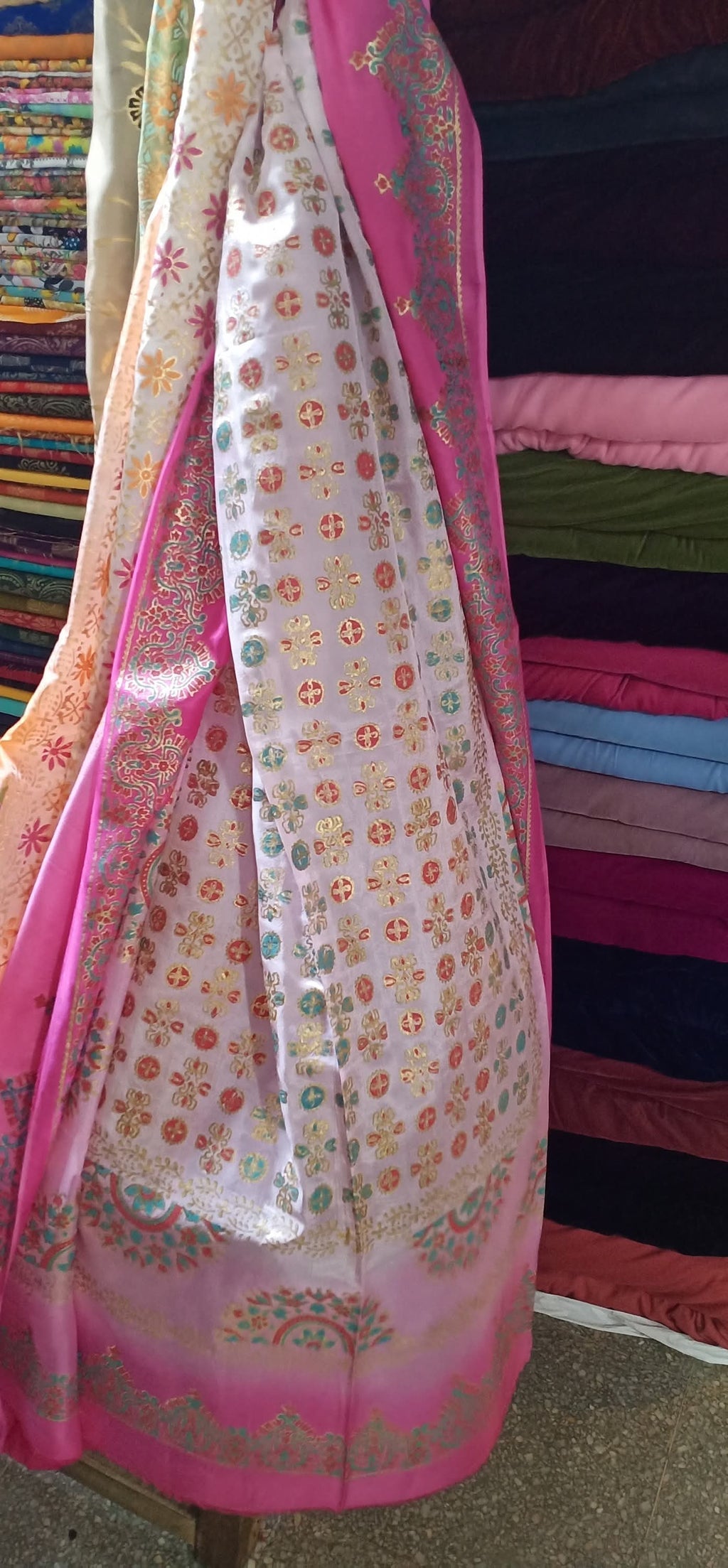 Medium silk block print dupata