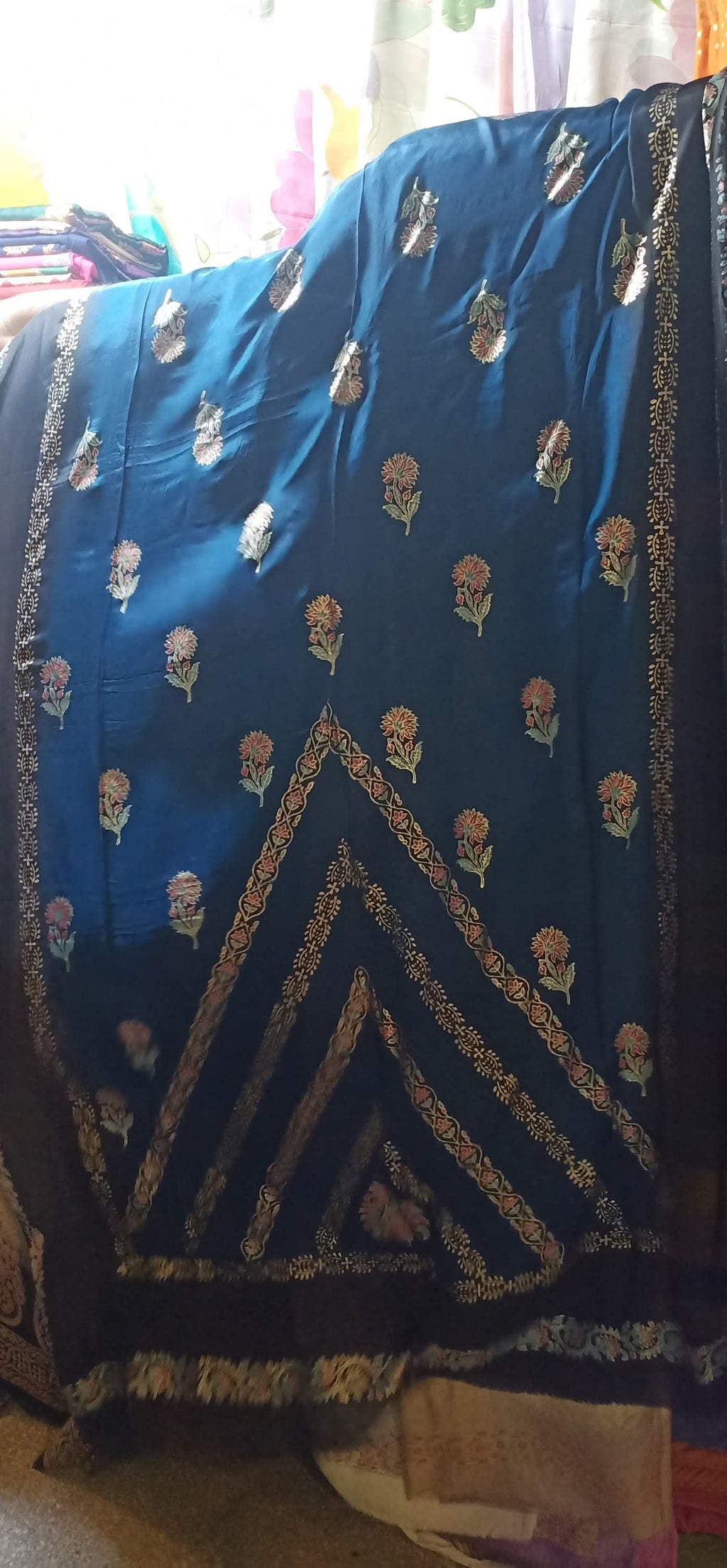 Medium silk block print dupata