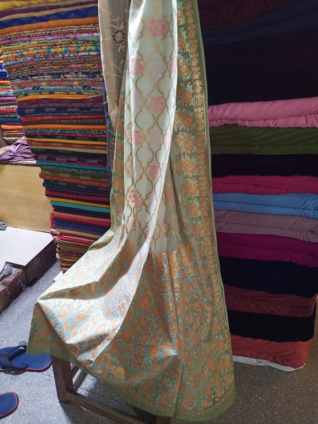Medium silk block print dupata