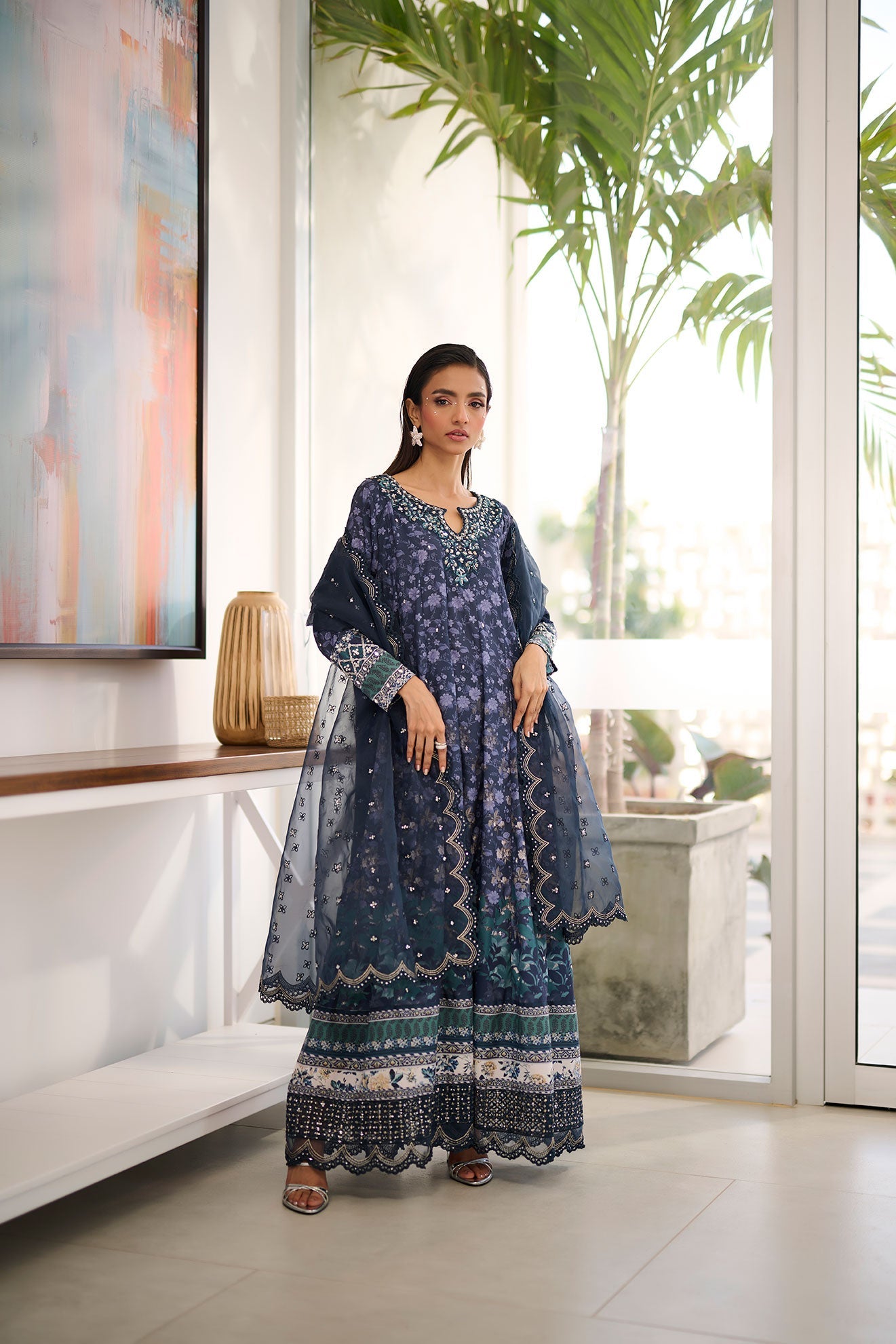 SS24DD-1129 NAVY BLUE DUPATTA